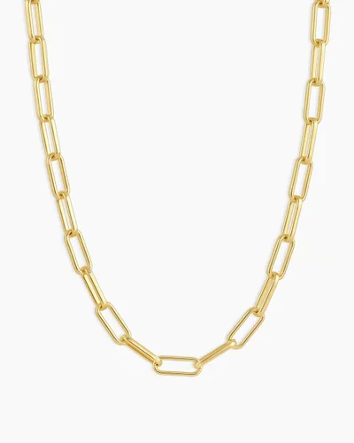 Vista 2 de gorjana - Collar Parker de 18" - Chapado en Plata o Oro de 18 quilates - Cadena de eslabones ajustable con clip - Cierre grueso - Embalaje ideal