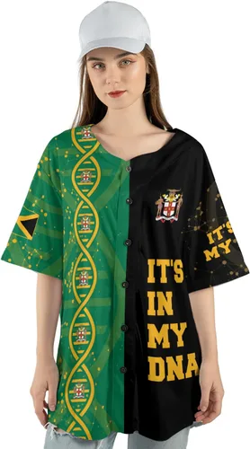 Vista 4 de Camiseta de béisbol de Jamaica con nombre personalizado, camiseta jamaicana personalizada, uniforme de orgullo de Jamaica, unisex, S-5XL