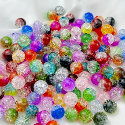 Vista 6 de Jmassyang 100 cuentas acrílicas de 0.472 in de cristal redondas de plástico espaciador para decoración de bricolaje, collares, pulseras, aretes