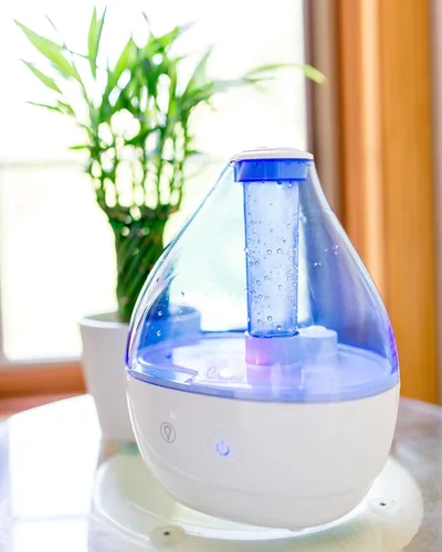 Vista 2 de Crane Humidificador ultrasónico de niebla fría, azul y blanco