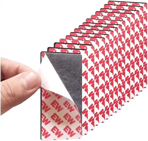 Vista 12 de Tiras Magnéticas Flexibles (2.54x7.62 cm / 75x25x2 mm) con Adhesivo 3M en la Parte Posterior – Fuertes Imanes de Nevera para DIY, Manualidades
