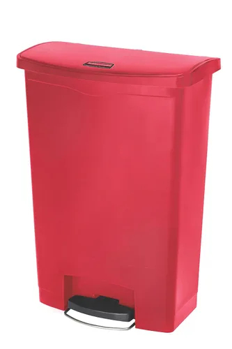 Vista 39 de Rubbermaid Commercial Products - Bote de basura Streamline Slim con pedal Papelera de plástico, 4 galones (15 litros), color rojo, con manos