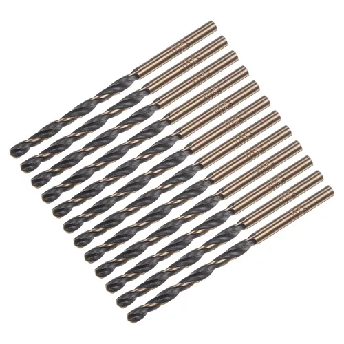 Vista 40 de uxcell Brocas Jobber de 0.118 in (0,118 pulgadas) de nitruro negro y oro recubierto de titanio M2 de alta velocidad (HSS) Brocas helicoidales