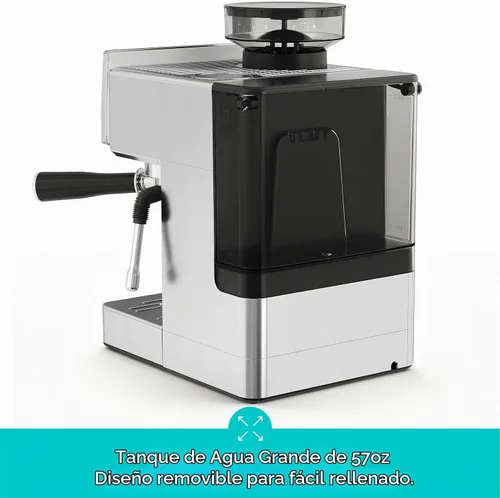 Vista 8 de CASABREWS MARENZA Máquina de café expreso con molinillo integrado y varita