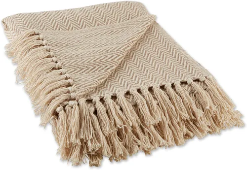 Vista 20 de DII Colección de Mantas Chevron de Algodón Tejido en Telar, 50x60 pulgadas, Rojo Granero