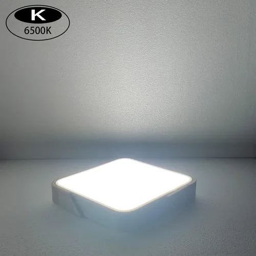 Vista 4 de Lámpara de Techo, LED de Montaje Empotrado de 24W, Luminaria Moderna de Madera Plafón para Dormitorio, Sala de Estar, 12 Pulgadas, Blanco Frío 6500K