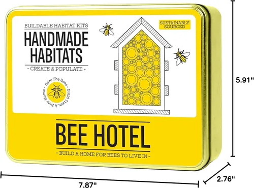 Vista 6 de Gift Republic Handmade Habitats - Kit de hotel de abeja personalizado con 6 lápices de madera para colorear