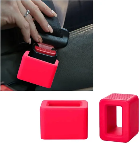 Vista 8 de Augeny 2 unidades de soporte para hebilla de cinturón de seguridad, refuerzo de hebilla de cinturón de seguridad trasera de silicona para automóvil