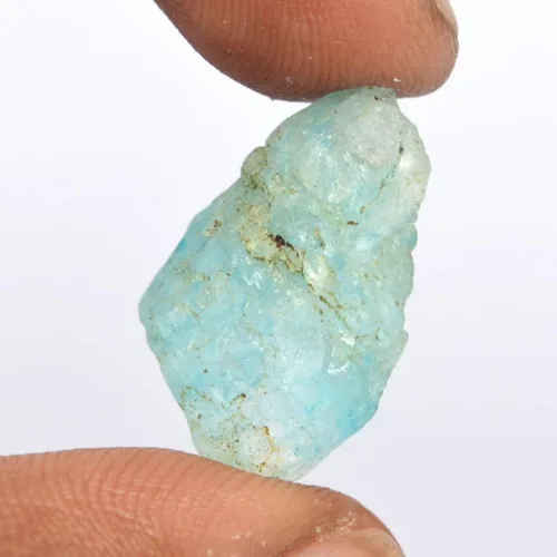 Vista 3 de GEMHUB Trozos de aguamarina azul cielo crudo raro, 14.50 quilates, sin cortar, aguamarina en bruto natural, cristal curativo, Gema, Brasil