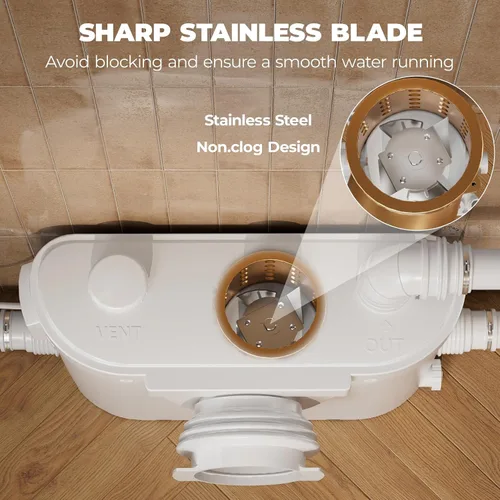 Vista 3 de Upflush Toilet for Basement, 23FT Head Lift Macerating Toilet System