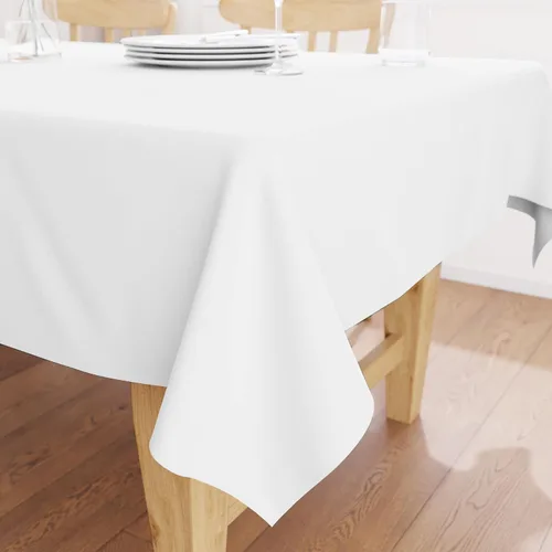 Vista 33 de Encasa XO Mantel rectangular de lona de algodón de 56 x 120 pulgadas, lavable a máquina, mantel blanco para comedor en interiores y exteriores
