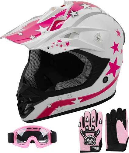 Vista 8 de SLMOTO - Casco DOT para niños y jóvenes de motocross, casco de motocicleta de calle, casco de bicicleta de tierra, motocross, ATV, casco con diseño