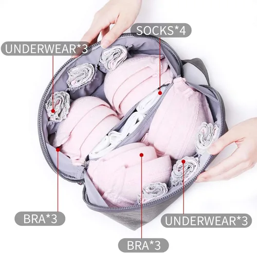 Vista 3 de iN. Organizador de embalaje grande sujetador ropa interior bolsa de almacenamiento de ropa interior viaje bolsa organizador portátil rosa
