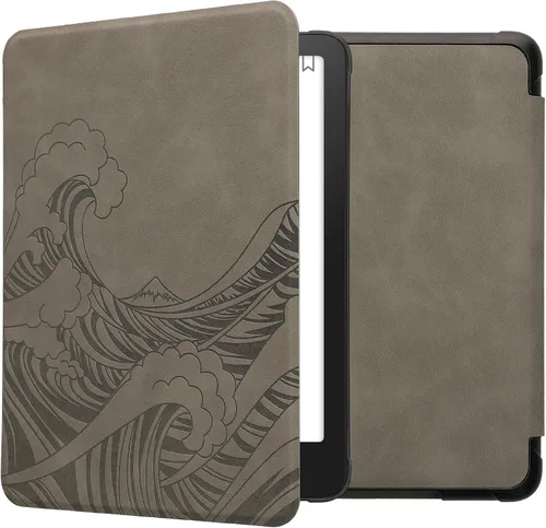 Vista 8 de kwmobile Funda compatible con Amazon Kindle Paperwhite (10.Gen - 2018) - Funda para lector electrónico - Esquema de viaje rosa polvoriento