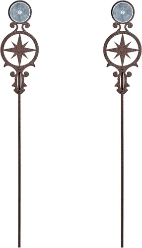 Vista 7 de Touch of Class Pathways Marcapasos Reflectantes para Entrada de Dos Unidades para Uso en Exterior Diseño de Emblema de Flor de Lis Juego