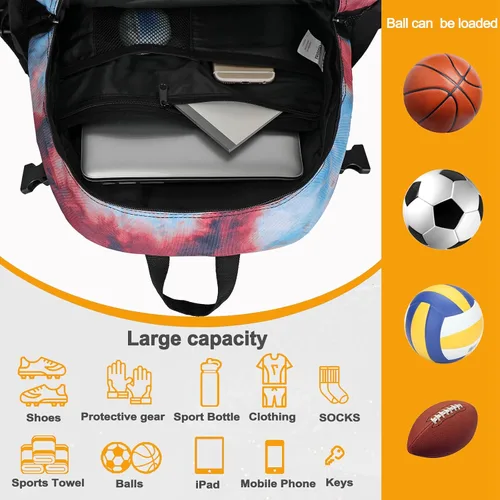 Vista 40 de Goloni Mochila de fútbol,Mochila de baloncesto con compartimento para pelotas y compartimento para zapatos,Mochila para baloncesto,Fútbol