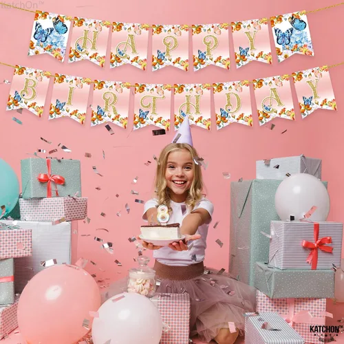 Vista 8 de KatchOn, Cartel grande de mariposa de feliz cumpleaños – NO DIY Cartel de mariposa de feliz cumpleaños Cartel de feliz cumpleaños de hadas