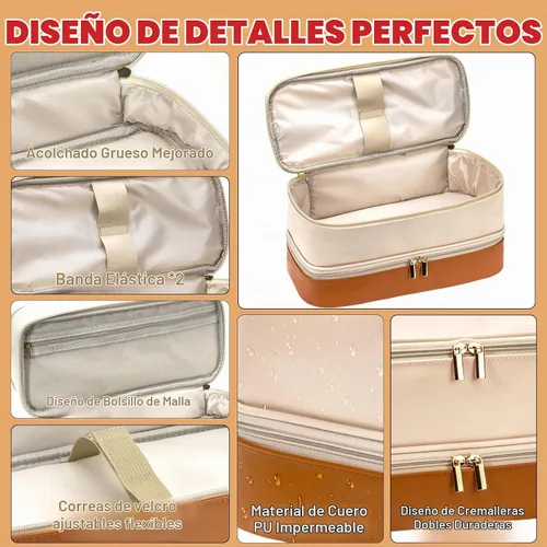 Vista 4 de Estuche de transporte de viaje para secador de pelo Shark Flexstyle FlexFusion Airwrap Brush Bolsa de almacenamiento de doble capa Accesorios