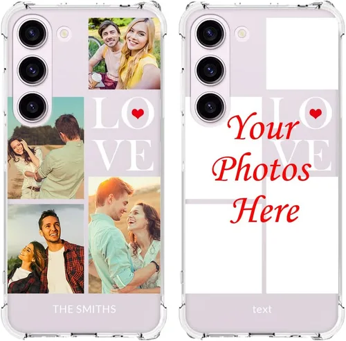 Vista 21 de Funda de teléfono personalizada para Galaxy S23, funda para múltiples fotos con parachoques de TPU ultra delgada, collage personalizado de múltiples