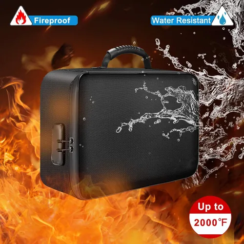 Vista 3 de DocSafe Bolsa organizadora de archivos, juego de caja de documentos ignífuga con cerradura