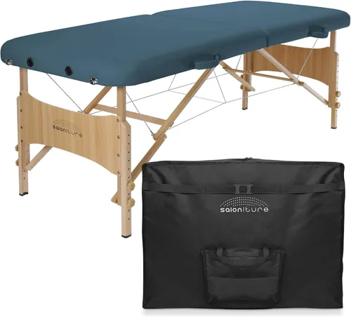 Vista 14 de Saloniture Mesa de masaje plegable portátil básica - Negro