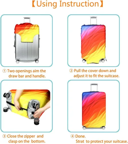 Vista 6 de TRAVELKIN Funda protectora de maleta de elastano elástica para viaje, funda protectora de maleta de 18242832 pulgadas, funda protectora de equipaje