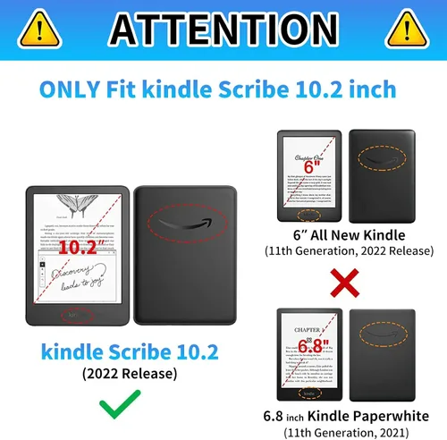 Vista 33 de Funda para tablet Kindle Fire 7 2019/2017 lanzamiento 9ª/7ª generación 7 pulgadas, ligera, protectora de piel sintética, cubierta inteligente