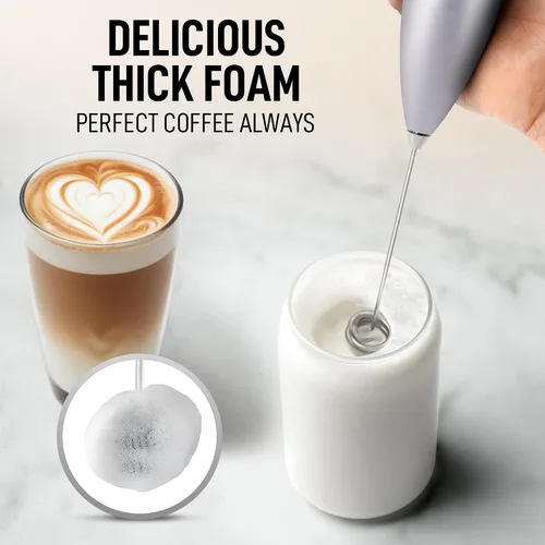 Vista 571 de Zulay Milk Boss Espumador de leche potente manual, hace espuma para latte, batidor para mezclar bebidas, café, miniespumador para capuchino, frappé
