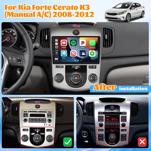 Vista 2 de [Roinvou] Radio de coche Android 15 de 9 pulgadas 2+64G para Kia Forte