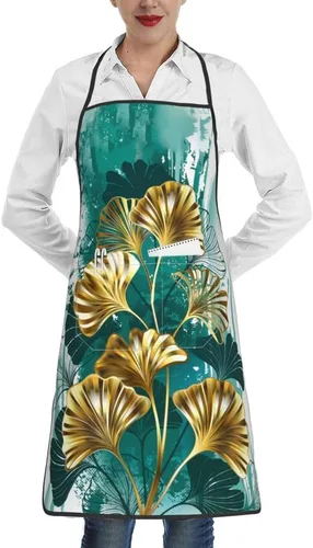 Vista 8 de Delantales con babero para mujeres y hombres, delantal de cocina con bolsillos para cocina, parrilla, barbacoa, pintura, jardinería