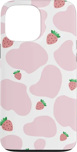 Vista 24 de Baby Pink Cow Print Pattern Cute Strawberry Cow Animal Gift Case for iPhone 17