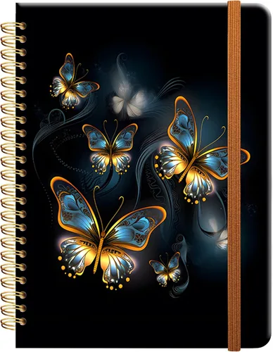 Vista 9 de Cuaderno de escritura en espiral a rayas, diario universitario forrado de tapa dura A5 para mujeres y niñas, encuadernación fuerte de doble alambre