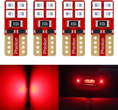 Vista 8 de PHINLION 12V T10 168 194 Bombillas LED amarillas ámbar, súper brillantes, miniatura 2835 8-SMD, cuña 12961 12396 para luces interiores de coche