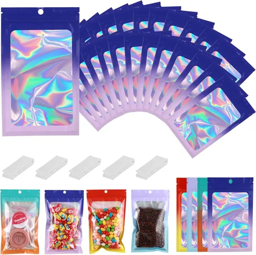 Vista 34 de 400 bolsas de Mylar resellables de 4 x 5 pulgadas, color negro, para almacenamiento de alimentos, bolsa resellable de Mylar con ventana transparente