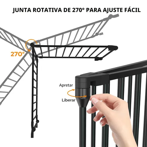 Vista 8 de Bonnlo Puerta de bebé configurable de 120 pulgadas de ancho, valla de seguridad para chimenea, patio de juegos de metal ajustable de 5 paneles