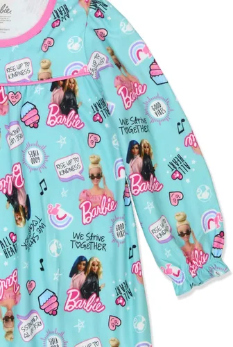 Vista 4 de Barbie Camisón de franela para niñas (4, turquesa), Turquesa