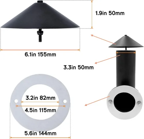 Vista 5 de Parrilla de pellets para chimenea de humo, kit de tubo de humo de repuesto para Pit Boss, Traeger, parrillas de madera de chef de campamento