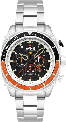 Vista 32 de AVI-8 Hawker Hunter AV-4100 - Reloj de cuarzo japonés para hombre con esfera de 1.693 in con correa de cuero
