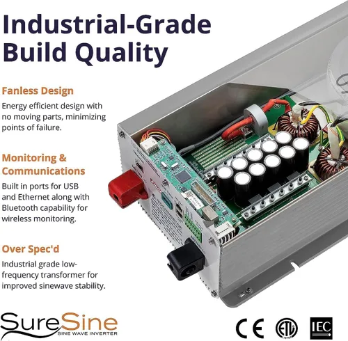 Vista 2 de Morningstar SureSine - Inversor de onda sinusoidal pura de 300 W, 12 V CC