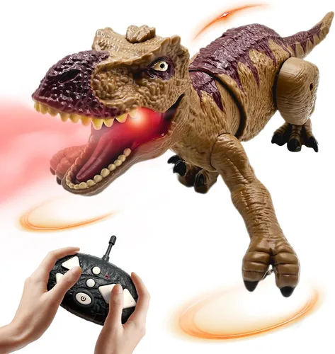 Vista 10 de Juguetes de dinosaurio a control remoto para niños de 3-5, 5-7, 8-12, 10-12, juguete electrónico RC T Rex Dino robot para niños, los mejores regalos