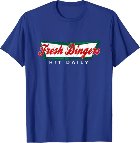 Vista 20 de Camiseta divertida de béisbol y softbol Don't Bunt Hit Fresh Dingers, Negro