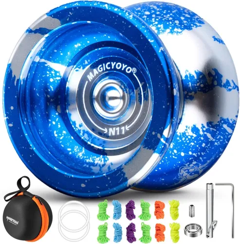 Vista 9 de MAGICYOYO N11 Yo-yo profesional no sensible para avanzados, yo-yo de trucos de metal de modo dual con rodamiento de yo-yo sensible para niños