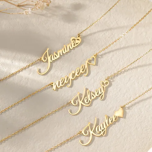 Vista 5 de Collar con nombre personalizado, collares de plata de ley personalizados para mujer, collares con nombre personalizados, joyería de regalo para mujer