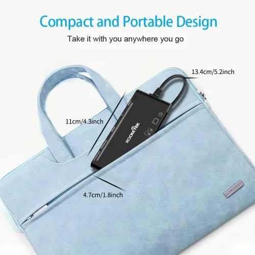 Vista 7 de Lector multitarjeta USB3.0, SD/TF/CF/Micro SD/XD/MS 7 en 1 rápido lector de tarjetas de memoria de 5 Gbps, escritor/concentrador para SD SDXC SDHC