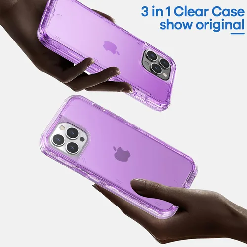 Vista 4 de ORIbox - Funda compatible con iPhone 13 Pro Max y 12 Pro Max, resistente a los golpes, anticaídas, transparente