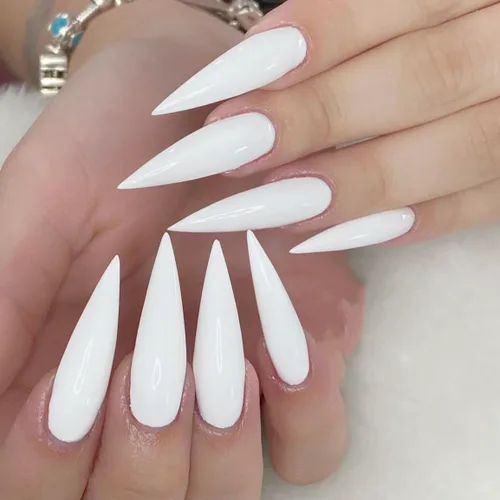 Vista 24 de BABALAL - Uñas postizas largas a presión, uñas postizas negras y rojas, uñas acrílicas de almendra con diseño gótico de vampiro, uñas adhesivas