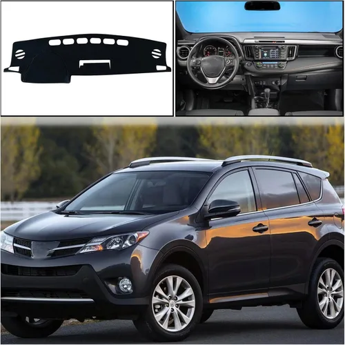 Vista 6 de Cubierta de tapete para salpicadero, consola central interior personalizada compatible con Toyota RAV4 SUV 2013, 2014, 2015, 2016, 2017, 2018
