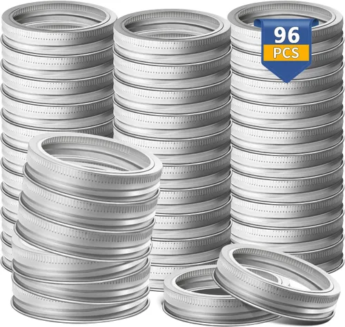 Vista 9 de Anillos para conservas de boca regular, 24 unidades, anillos de tarro de masón, sellos de boca regular, anillo de tarro de conserva, bandas de metal