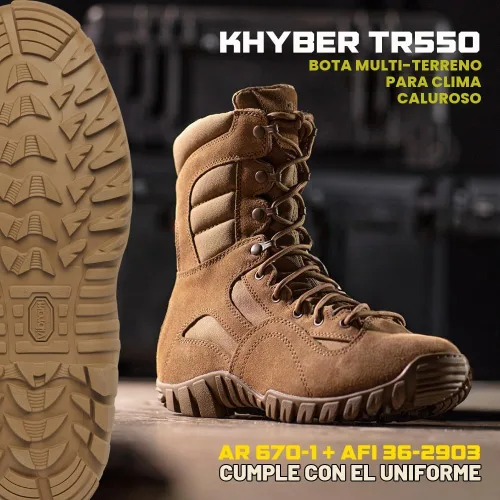 Vista 2 de Belleville Khyber TR550 8" Tactical Boots for Men, AR 670-1 Compliant Coyote