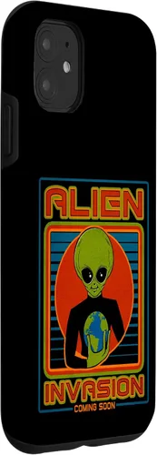 Vista 18 de Funda para iPhone 13 Pro Max Alien Invasion 1984 Tech Noir Distopía